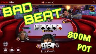 Bad Beat Q10 Flush Loss - Zynga Poker - Texas Holdem Poker