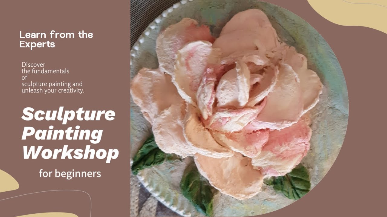 طريقة عمل وردة بالمعجون الروسي للمبتدئين | sculpture painting workshop for beginners