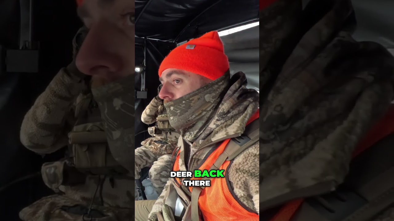 Deer Freaked Out By Corn Stalks?! Hunters Capture Wild Moment! #shorts