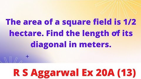 The area of a square field is 1/2 hectare. Find the length of its diagonal in meters.