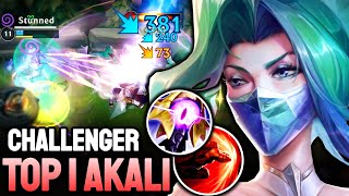 WILD RIFT AKALI - TOP 1 AKALI GAMEPLAY - CHALLENGER RANKED