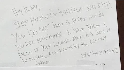 Disabled Vet Fires Back at Nasty Note