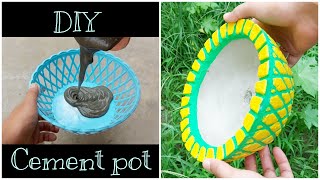 DIY CEMENT POT || Casting a cement pot at home.