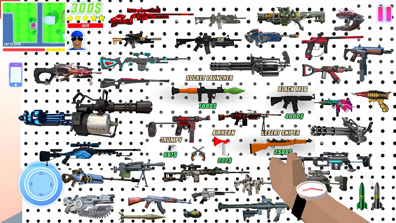 Dude Theft Wars - All Secret and Rare Weapons Location (Widowmaker, Rail Gun & more)