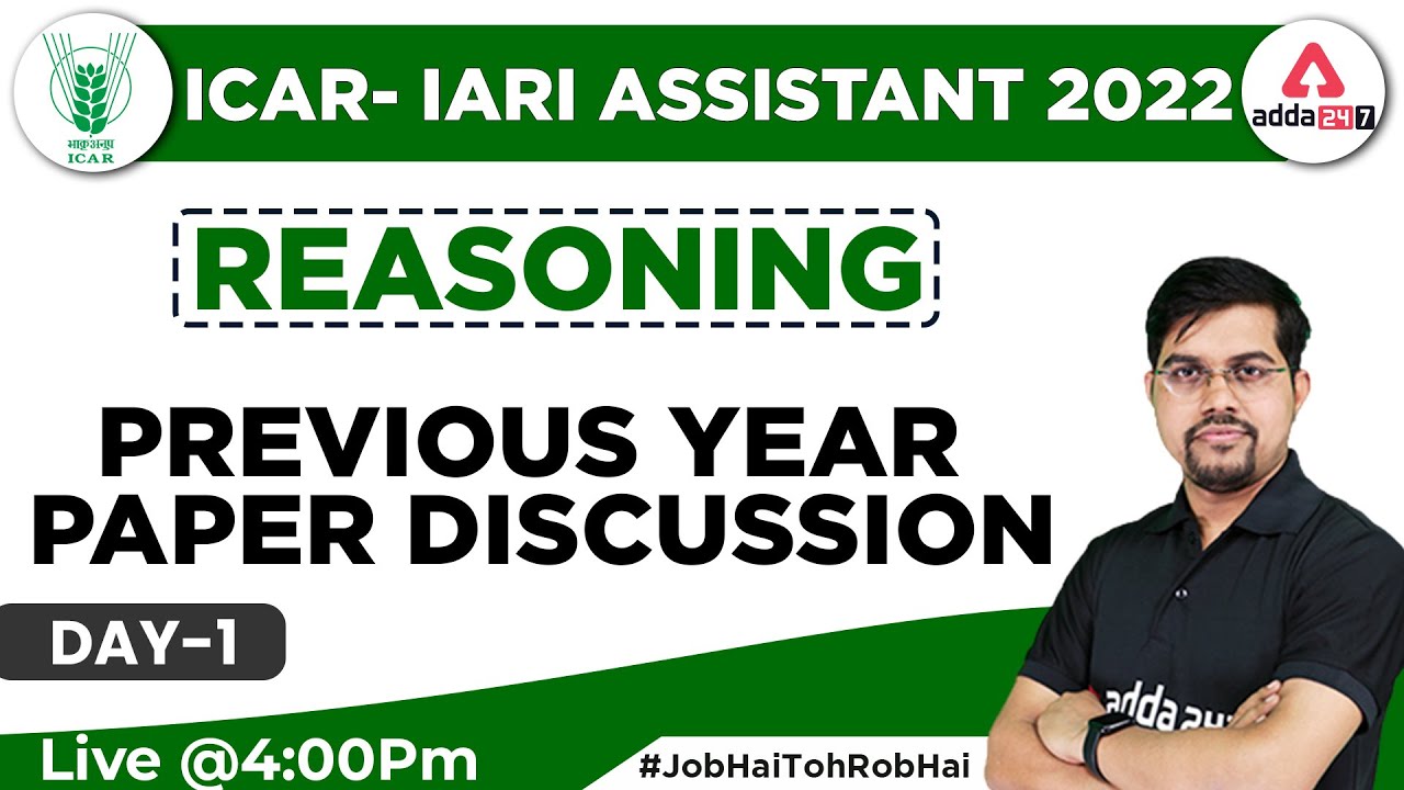 ICAR IARI Assistant 2022 |  Reasoning | Previous year Paper Discussion.#1 by Vinay Tiwari