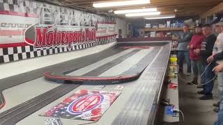 Slot car racing pile up
