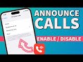 How to Enable or Disable Call Announcing by Siri on iPhone | Stop Siri Announcing calls on iPhone