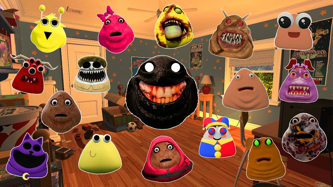 🛏️SPARTAN KICKING POU BOU FROM BOU'S REVENGE Of POU BABY in BEDROOM in Garry's Mod!