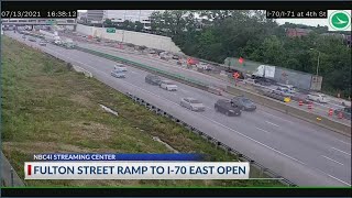 Gov. DeWine opens Fulton Street ramp to I-70 East in ribbon-cutting ceremony