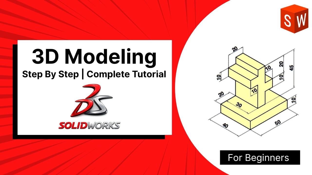 SolidWorks Beginner Tutorial From Sketch to 3D Model - YouTube