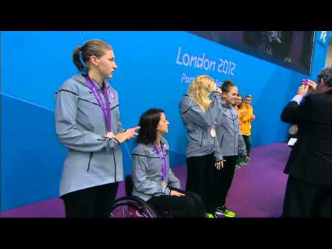 Swimming - Women's 4x100m Freestyle Relay - 34pts Victory Ceremony - London 2012 Paralympic Games