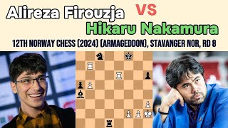 How To Play Chess: Alireza Firouzja vs Hikaru Nakamura || 12th Norway Chess 2024 armageddon, rd 8