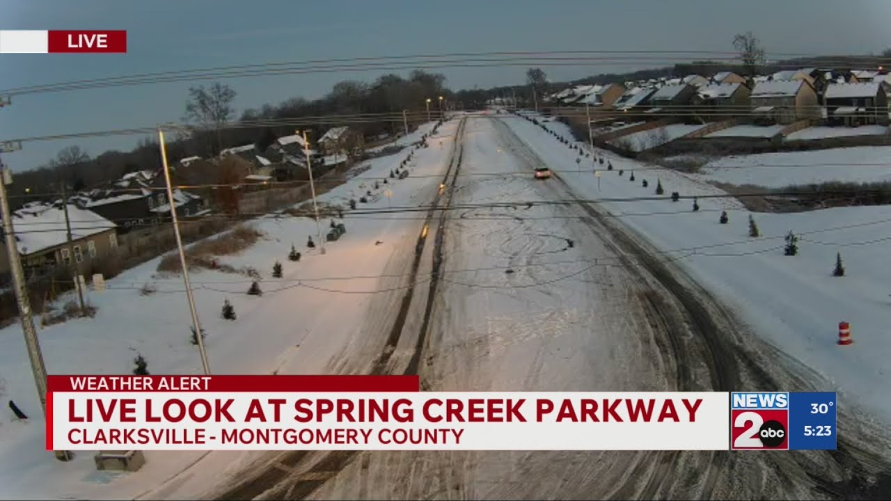 A 5 pm Tuesday look at road conditions in Clarksville, TN - YouTube