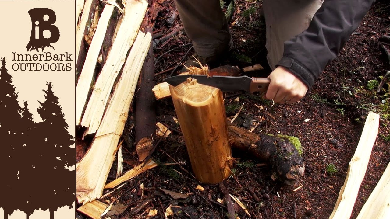 Splitting wood with the TOPS Tahoma Field Knife YouTube