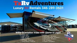 Willie TxRvAdventures Houston Luxury RV Rentals Thor Outlaw 38KB orientation