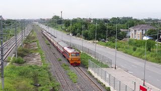 Alsthom 4137 ทำรถด่วน 75 กรุงเทพ - หนองคาย ผ่านสถานีรถไฟฟ้าหลักหก express train 75