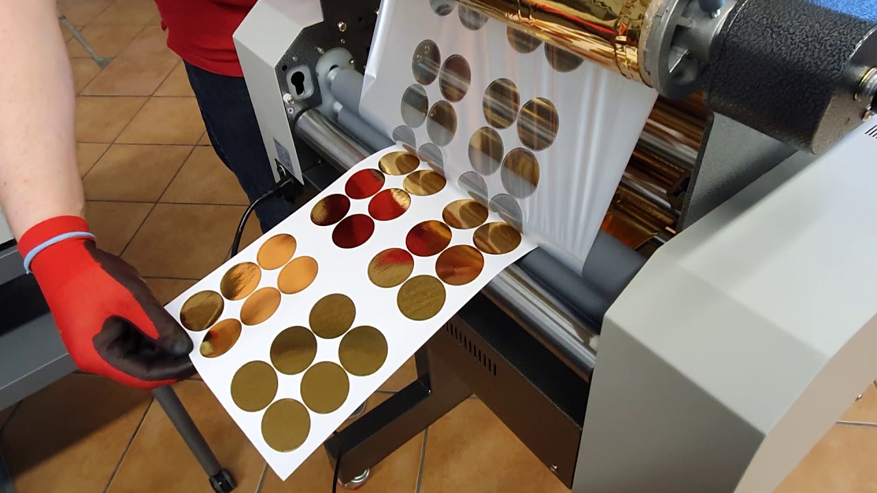 Magnopro LAM380 Sleeking mit Goldfolie auf Aufklebermaterial