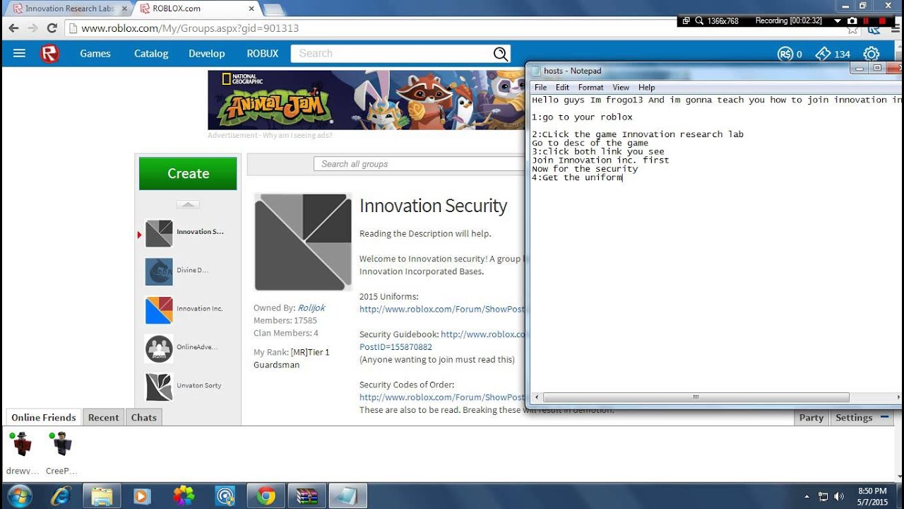 Roblox Joining Innovation Security 3 Xd By Frogo13 - https www.roblox.com my groups.aspx gid 4101387