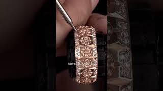 Geometry repeated in diamonds.Handcrafted in 18K rose gold,