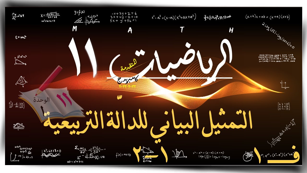 2) التمثيل البياني للدالّة التربيعية 1-2 الرياضيات المتقدمة