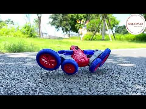 Радиоуправляемая трюковая машинка перевертыш для бездорожья и дрифтов Авто вездеход свет звук пар Случайный цвет, видео 1