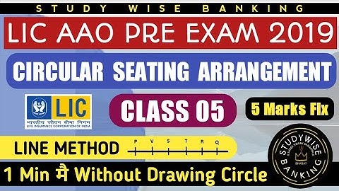 Circular Seating Arrangement Asked In LIC AAO PRE 2019😨 1 Min मै 🔥Circular Puzzle By Line Method✅
