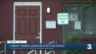 Residents fed up after two recent shootings at Suffolk apartment complex