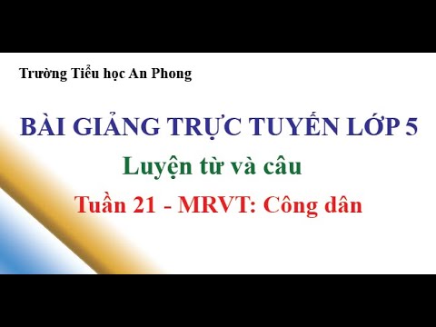 Lớp 5 - Tuần 21 - Luyện từ và câu - MRVT Công dân