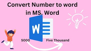 How to Convert Number to text in M.S. word| Cardtext computerthecourse