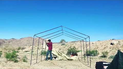 Ozark Trail 10 x 12 Canvas Wall Tent Timelapse Setup at Joshua Tree National Park