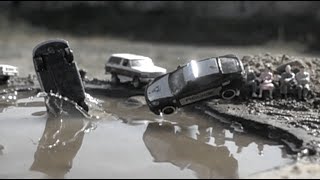1 /64 Dynamic Diorama  Cars Truck and Police Chase  Crash Compilation Slow Motion 1000 fps #87