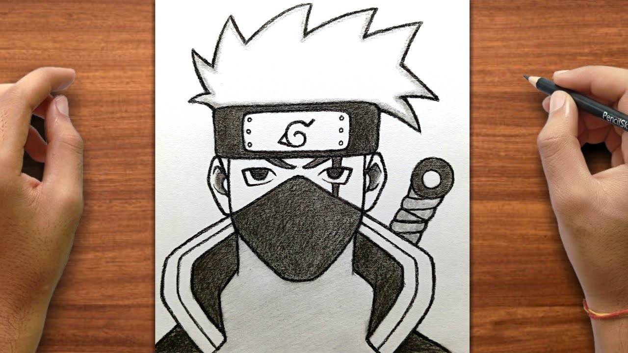 ПРОСТОЙ РИСУНОК КАКАШИ | Как нарисовать Какаши Хатаке | Пошаговая инструкция для начинающих