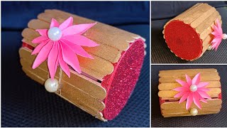 Box Making | How to Make Popsicle Stick Bangle Box/Jewellery Box Making | DIY
