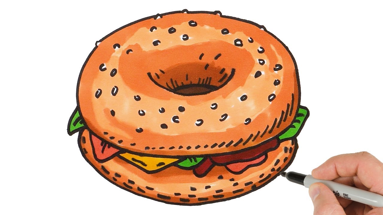 How to Draw a Bagel | Step-by-Step Tutorial!