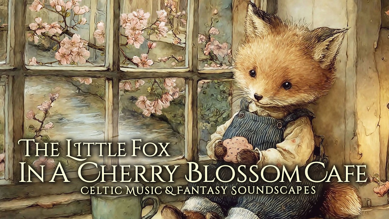 [Celtic Music] Cozy Relaxation& River Sounds -Gentle Moments in a Cherry Blossom Cafe