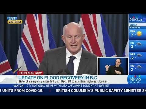 B.C. officials give an update on the flood recovery in the province