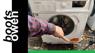 How to clean coin basket and pump filter on integrated Hotpoint washing machine.