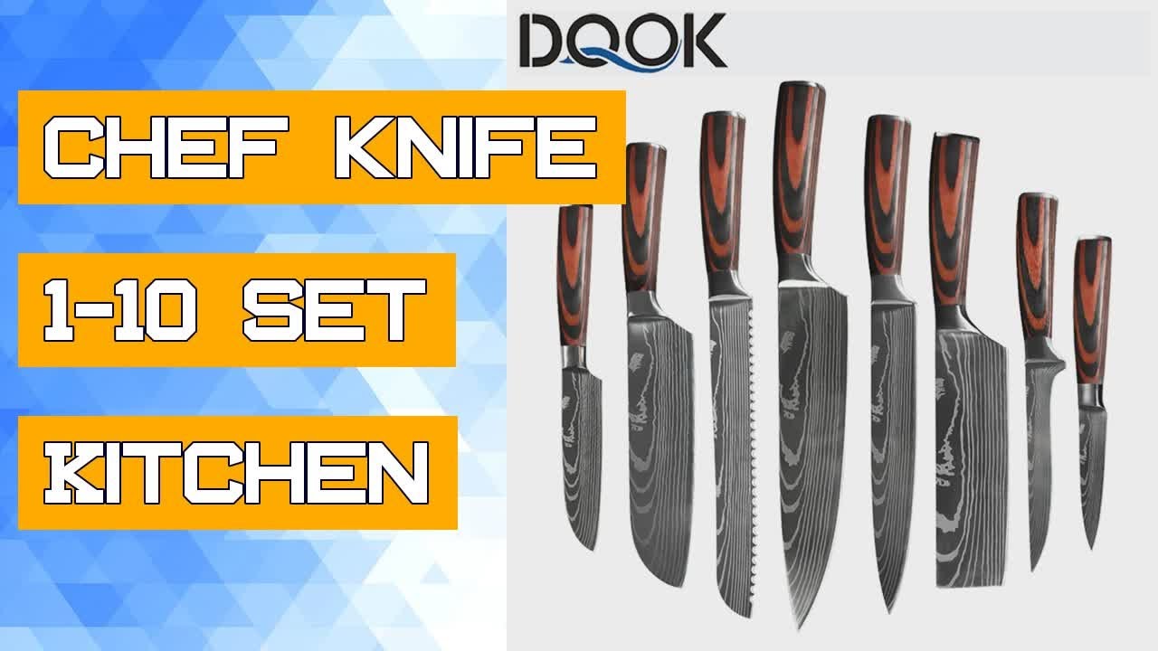 Stainless Steel Laser Damascus Pattern Sharp Chef Knife Santoku Cleaver sushi knife (D61)(AK5)(1U61) main image 1