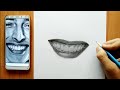 How to draw realistic smiling lips