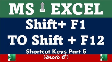 Master Excel Shortcut Keys: Shift + F1 to Shift + F12 | Boost Your Productivity in Telugu
