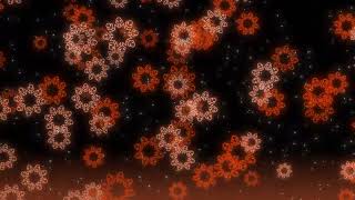 【With BGM】❄Motion graphics background with soaring Orange neon Snow Crystals❄