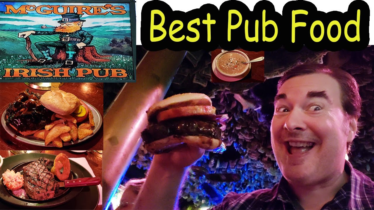 Travel Search for Best Pub Food at McGuire’s Irish Pub Burgers, Steak