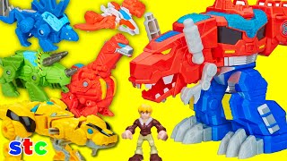 Transformers Rescue Bots Optimus Prime se Reune con los Dinobots - YouTube