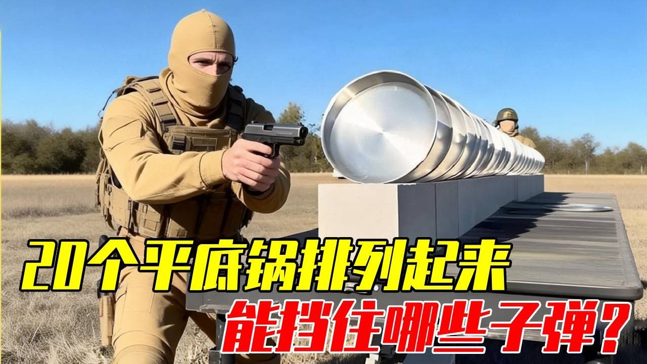 男生减速带：20个平底锅，能挡住哪些子弹？结果出乎意料！【探索哥】