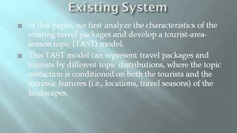 2014 IEEE JAVA/.NET A Cocktail Approach for Travel Package Recommendation