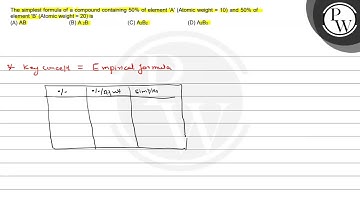 The simplest formula of a compound containing \( 50 \% \) of elemen...