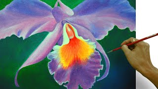 How to Paint an Orchid Flower in Easy Step by Step Acrylic Full Painting Tutorial by JM Lisondra