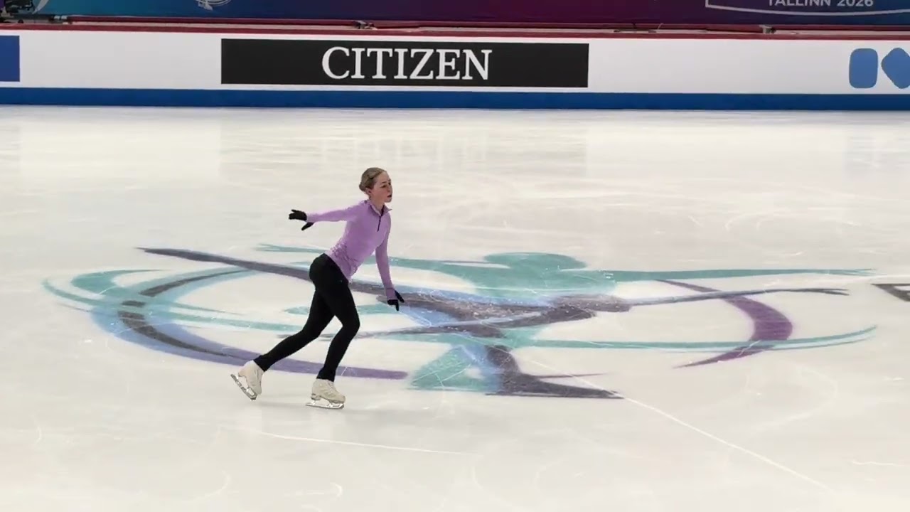 2026 Junior Worlds Sophie Joline von Felten USA free program practice Tallinn, EST 07/03/2026