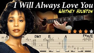 💗I Will Always Love You -Whitney HoustonㅣBodyguard Soundtrack - Easy Fingerstyle Guitar TutorialㅣTAB