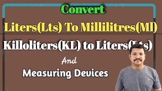 Milliliters Ml, Liters L, And Kiloliters Kl Conversion And Measuring Devices ...